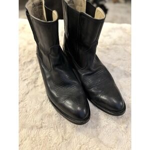 Durango Western Black DB520 Leather Slip On Ankle Cowboy Boots Size 11 1/2 D EUC